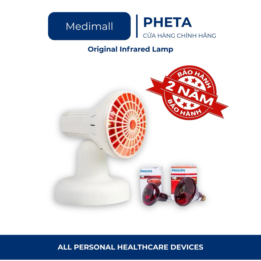 [HỎA TỐC] Đèn hồng ngoại trị liệu cao cấp Pheta + Bóng đèn hồng ngoại Philips 100W | 150W | 250W