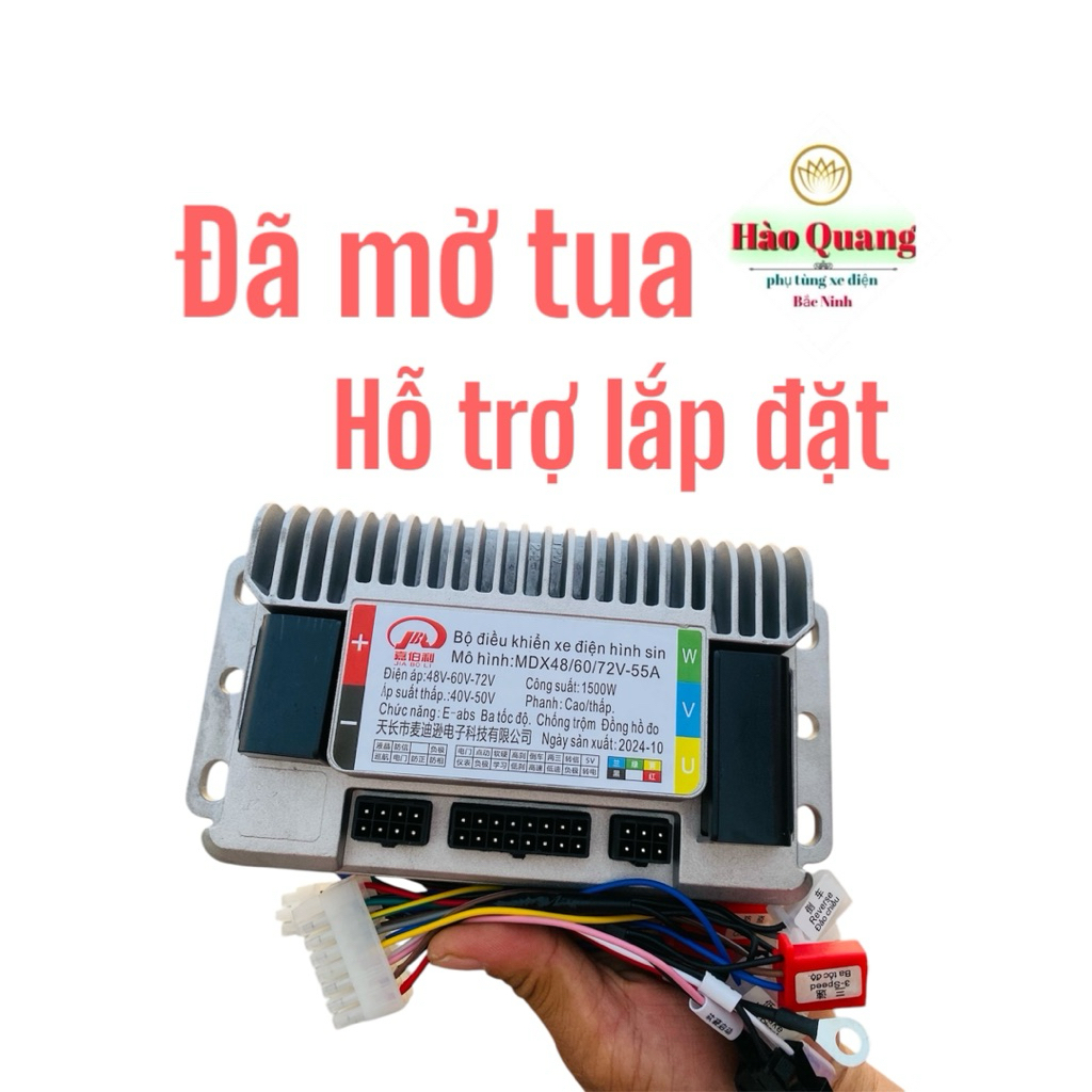 Ic đúc 1500w dòng xả 55A[đã mở tua] chạy 48v-72v (4 đến 6 bình) chạy bánh 350w đến 1200w. Tốc độ tối