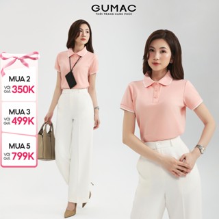 [MUA 2 CHỈ 140K/ÁO] Áo polo nữ GUMAC thun cotton TICI trơn cổ phối bo viền thoáng mát mềm mịn thể thao công sở PLE03028
