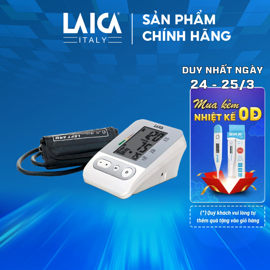 Máy đo huyết áp bắp tay Laica BM2301 - Bộ nhớ lưu 120 kết quả