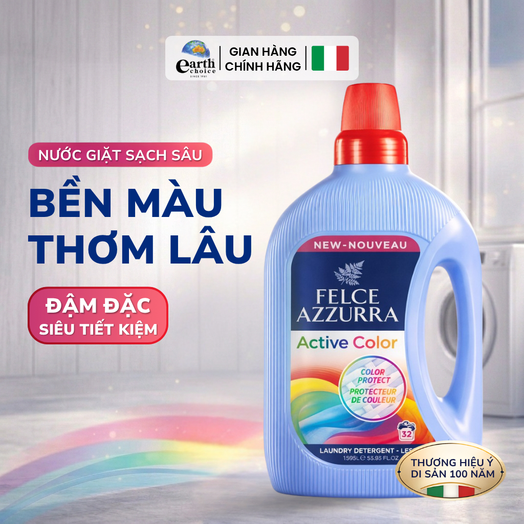 Nước Giặt Đậm Đặc Hương Nước Hoa Cao Cấp Felce Azzura - 1595 ml - NK Ý