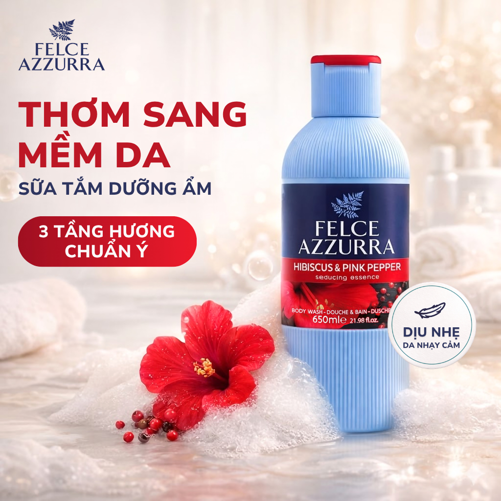 Sữa Tắm Đậm Đặc Hương Nước Hoa Cao Cấp Felce Azzura - 650ml - NK Ý