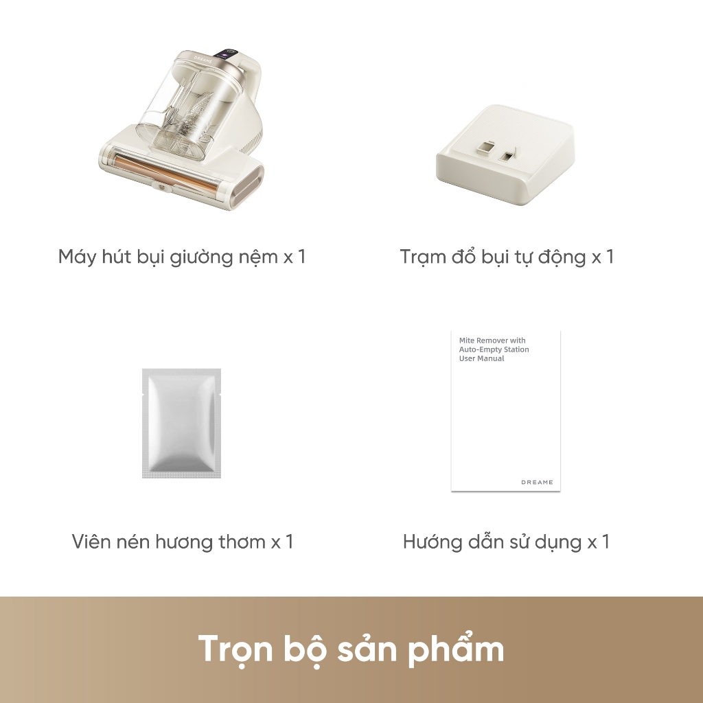 Dreame D20 Aura Máy hút bụi giường nệm diệt khuẩn LED UV | lực hút 16.000Pa | sấy khí nóng 3D 70°C | BH 24 tháng | BigBuy360 - bigbuy360.vn