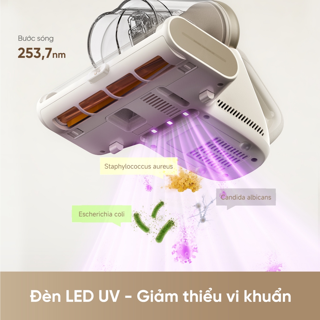 Dreame D20 Aura Máy hút bụi giường nệm diệt khuẩn LED UV | lực hút 16.000Pa | sấy khí nóng 3D 70°C | BH 24 tháng | BigBuy360 - bigbuy360.vn