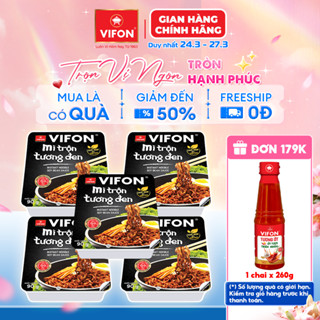 [VOUCHER 15%] Set 5 Khay Mì Trộn Tương Đen/ Bò Sa tế/ Hải Sản/ Spaghetti/ Pad Thái/Tôm Chua Cay Thái VIFON 90gr