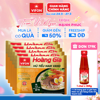 Set 5 gói Hoàng Gia Bún bò Huế/Bánh đa cua/Phở bò/Phở gà/Hủ tiếu nam vang/Miến thịt bằm/Miến cua VIFON