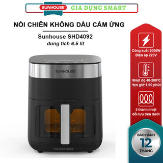 Nồi chiên không dầu 6.5 lít Sunhouse SHD4092 cảm ứng - Bảo hành sản phẩm 12 tháng