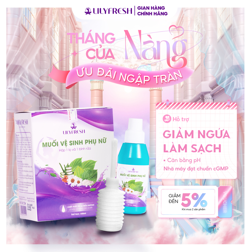 [DEAL 2026] Bộ Muối Vệ Sinh Phụ Nữ LilyFresh Dung Dịch Vệ Sinh Hỗ Trợ Giảm Mùi Giảm Ngứa Cân Bằng PH