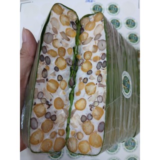 TEMPEH ĐẬU GÀ mix 5 LOẠI HẠT gói lá chuối (số 6) (ko đậu nành)-đạm thực vật thay đậu hũ