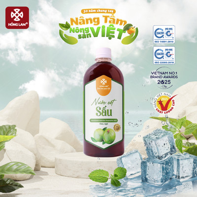 Nước cốt sấu Hồng Lam chai (1000ml). Có vị chua, ngọt