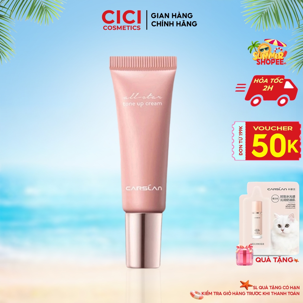 Kem Nâng Tông Da CARSLAN Kem Lười Make-Up Dưỡng Ẩm Che Khuyết Điểm mini 5G