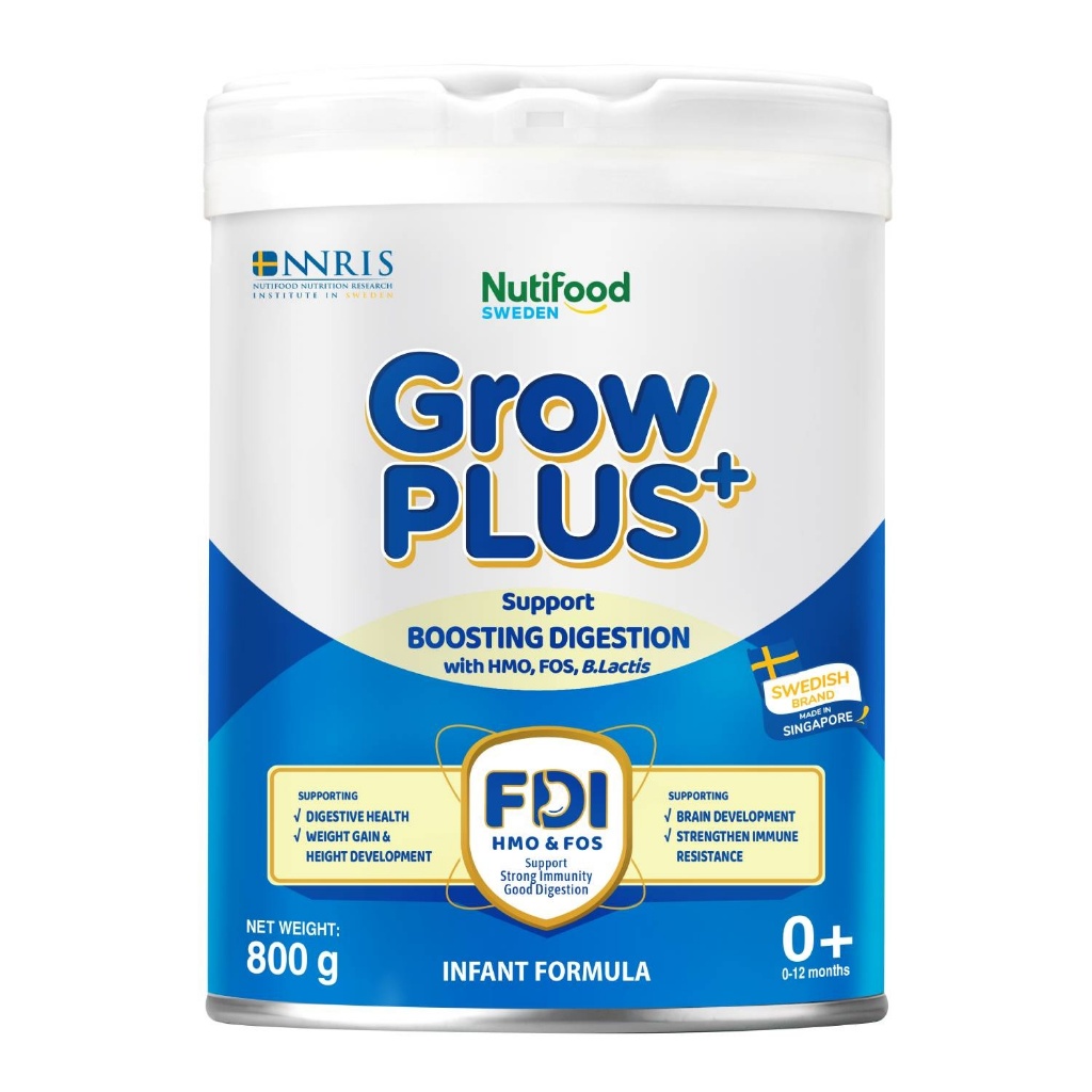 Sữa Nutifood Grow Plus xanh nhạt hỗ trợ tiêu hóa lon 800g