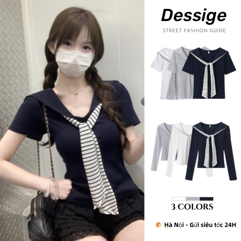 Áo baby tee ôm body  thun giữ dài tay nữ xanh navy thời trang mới phong cách Hàn Quốc thu đông dành 