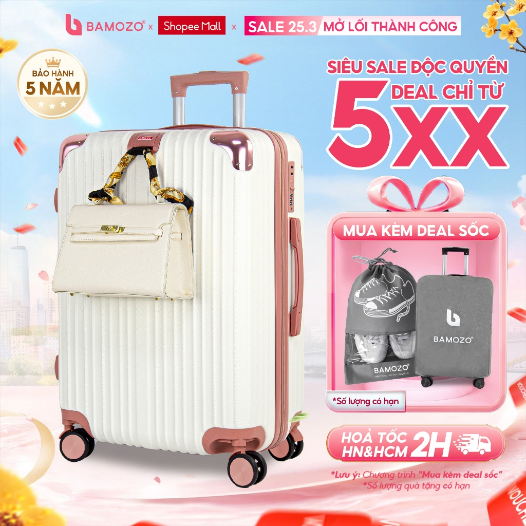 Vali Kéo Du Lịch B Bamozo 8809 Size 28inch Nhựa ABS+PC Cao Cấp Chịu Lực 120KG Bảo Hành 5 Năm _8809