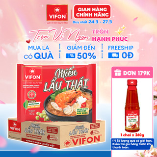 [VOUCHER 15%] Thùng 24 Gói Miến VIFON 58g-60g (Vị Lẩu Thái/ Măng Vịt/ Sườn Heo) Sợi Dai