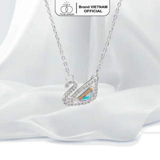 Dây chuyền bạc Tyche Swan nạm đá ,chốt khóa cao cấp trẻ trung phù hợp đeo đi học, đi chơi,đi làm TYCHE JEWELRY