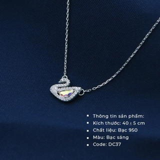 Vòng cổ bạc Tyche Swan nạm đá , dây chuyền chốt khóa cao cấp trẻ trung phù hợp đeo đi học, đi chơi,đi làm TYCHE JEWELRY