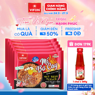 [VOUCHER 15%] Set 5 Gói Mì Nấu Mì Cay Vị Bò/Bò Kim Chi/Trứng Muối/Hải Sản/Trộn Tương Đen 105gr