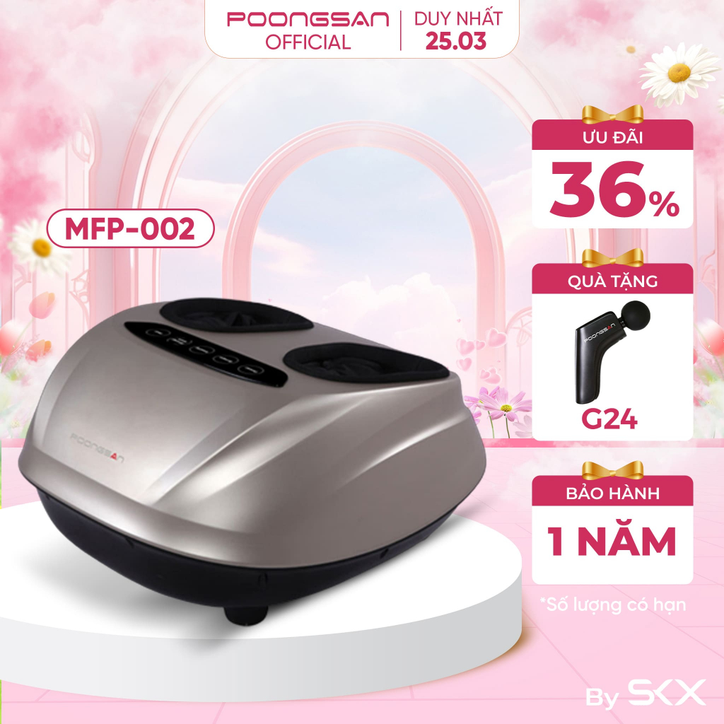 [MUA 1 TẶNG 1] Máy Massage Chân POONGSAN MFP-002 Điều Khiển Cảm Ứng 2 Chế Độ Massage Nhiệt Hồng Ngoại