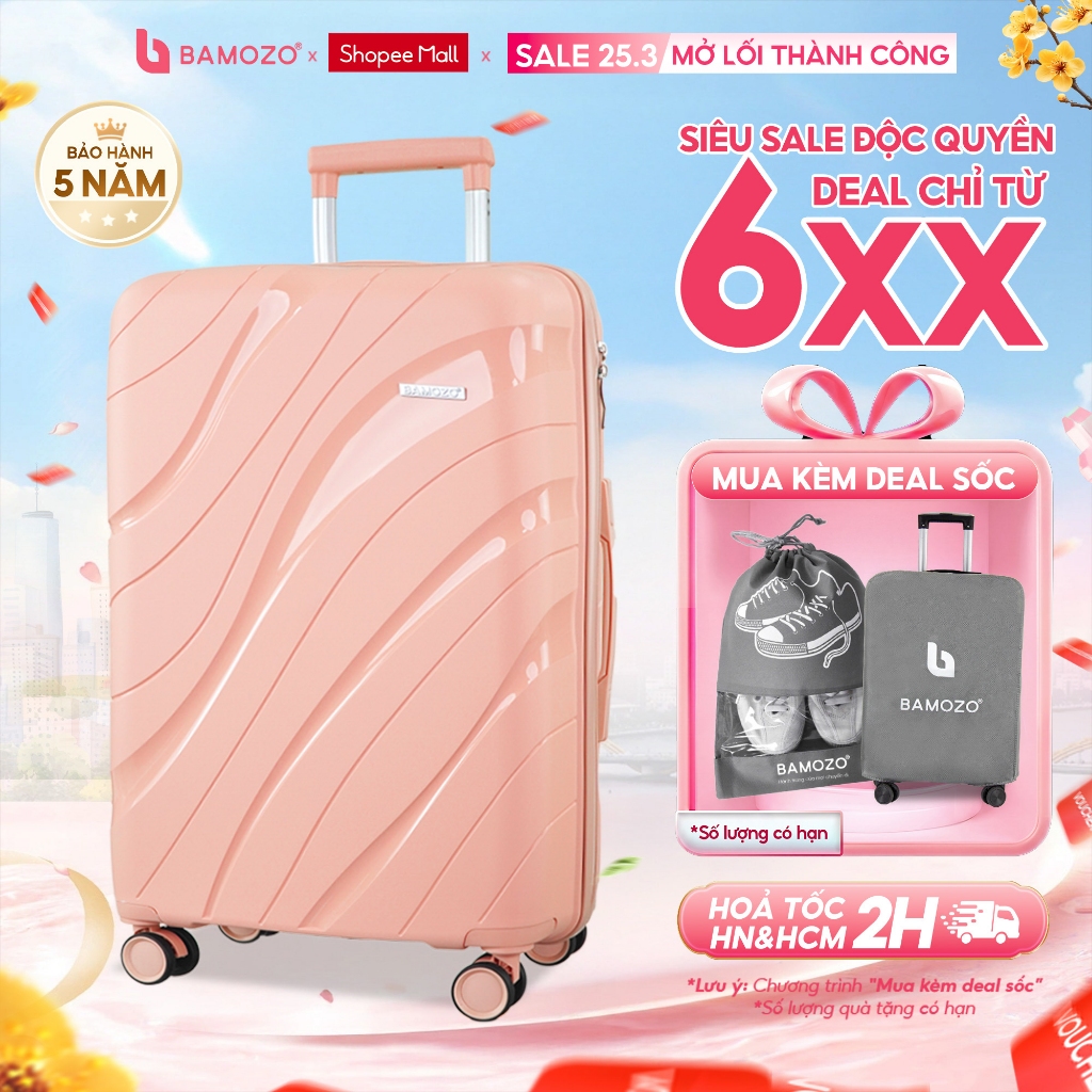 Vali Du Lịch B Bamozo Nancy Size 28 Nhựa PP Cao Cấp, Chống Vỡ Tuyệt Đối, Bảo Hành 5 năm_Nancy