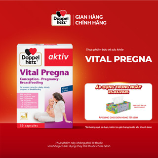 Viên uống vitamin bầu Doppelherz Vital Pregna bổ sung vitamin và khoáng chất cho bà bầu (Hộp 30 viên)
