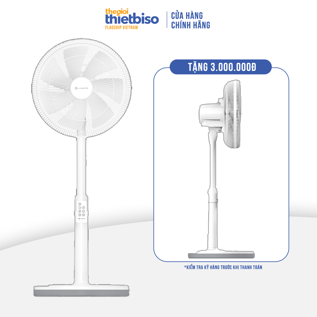 [HỎA TỐC 2H] Quạt đứng Lumias màu trắng F08/F08 Pro - 28W, 7 cấp độ gió, kết nối wifi, có remote - B