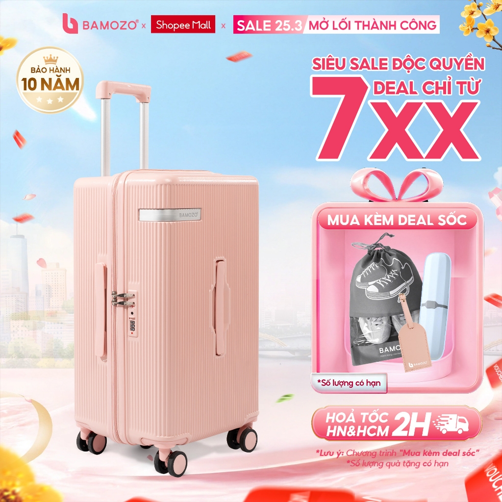 Vali Thời Trang B Bamozo Lumispace Du Lịch Tiện Ích 3IN1 Bề Mặt Chống Xước Giữ Màu Siêu Bền_LUMI