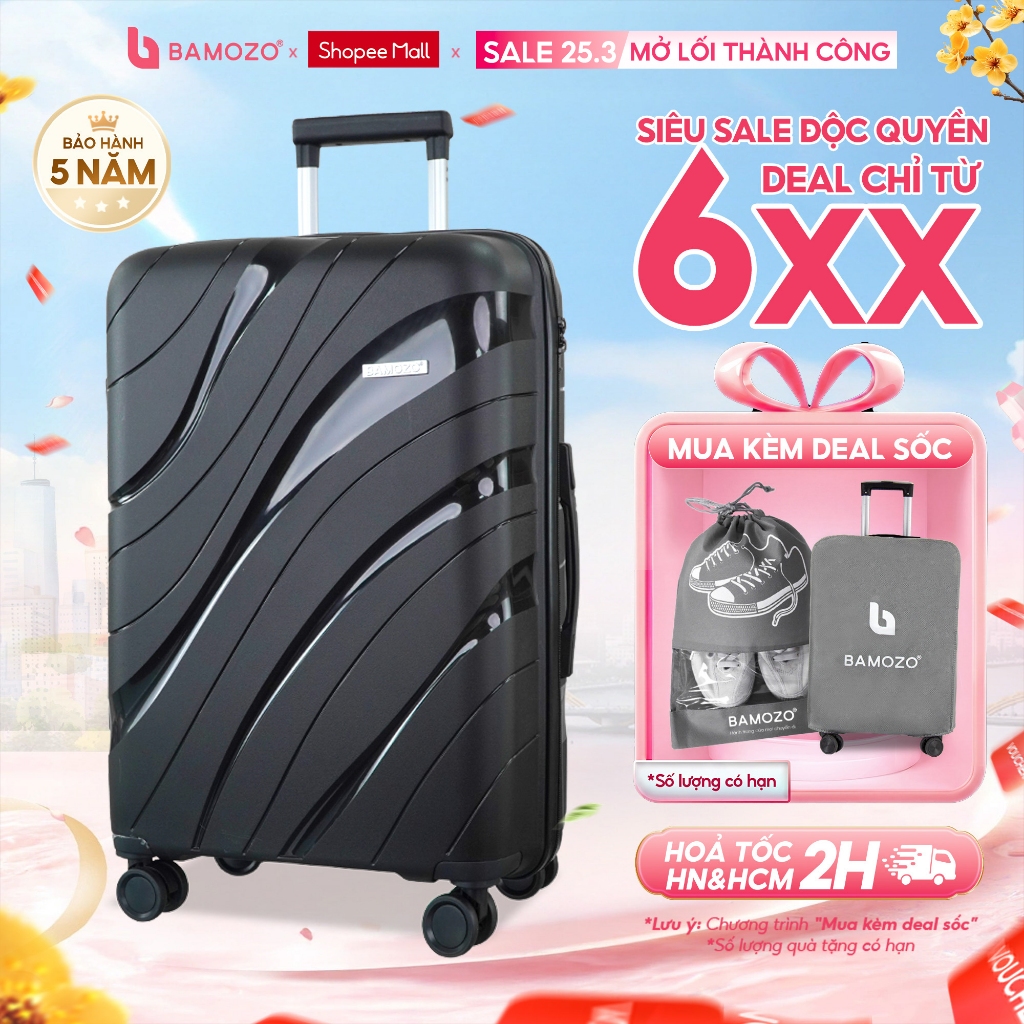 [HỎA TỐC] Vali Du Lịch B Bamozo Nancy Size 28 Nhựa PP Cao Cấp Chống Vỡ - Bảo Hành 5 Năm, 1 ĐỔI 1 TRO