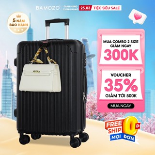 Vali du lịch Bamozo size 20/24 gọn nhẹ, vỏ nhựa ABS chịu lực tốt, bề mặt nhám hạn chế xước_8801