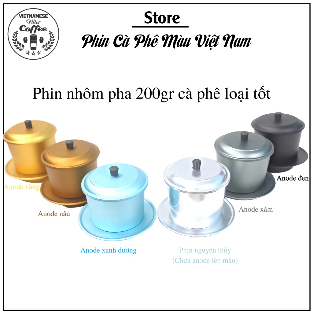 Phin Pha Cà Phê Nhôm Size Lớn Pha 200gr Bột Cà Phê Anode Cao Cấp " Khắc Logo Theo Yêu Cầu" - Phin Cà