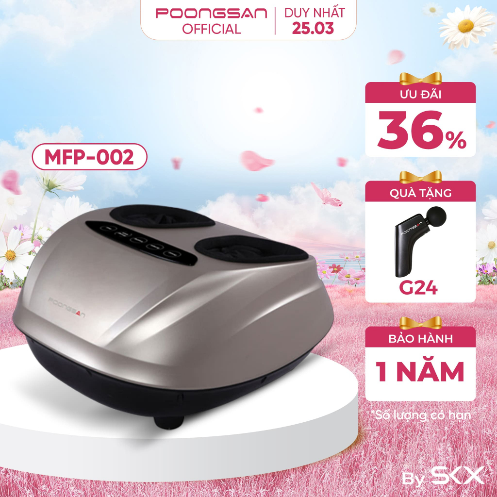 [QUÀ TẶNG KÈM] Máy Massage Chân POONGSAN MFP-002 Nhỏ Gọn 2 Chế Độ Massage Chân Thực Trị Liệu Nhiệt Hồng Ngoại