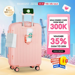 Vali du lịch Bamozo size 20/24 kiểu dáng thời trang, vỏ nhựa hạn chế xước, nhiều màu sắc_8812