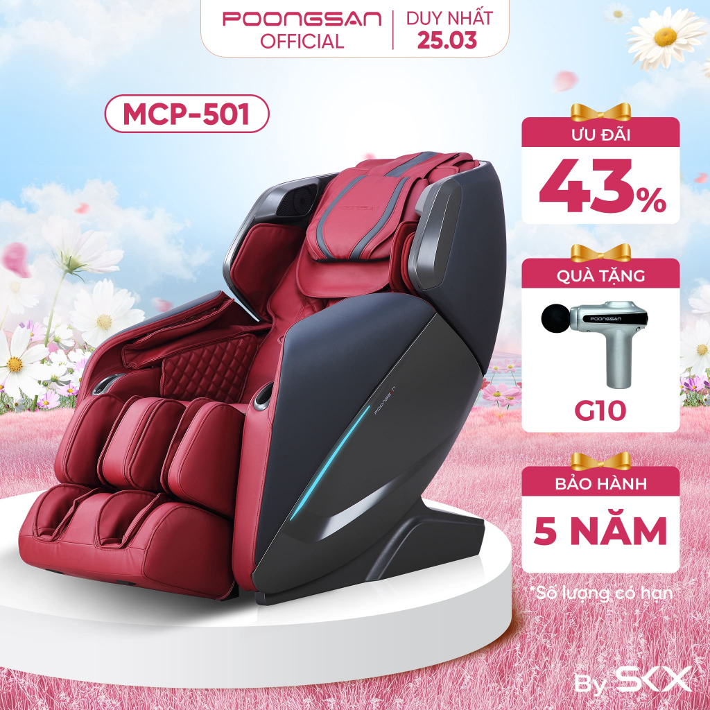 Ghế Massage POONGSAN MCP-501 5 chế độ massage 3D 18 chức năng massage tự động