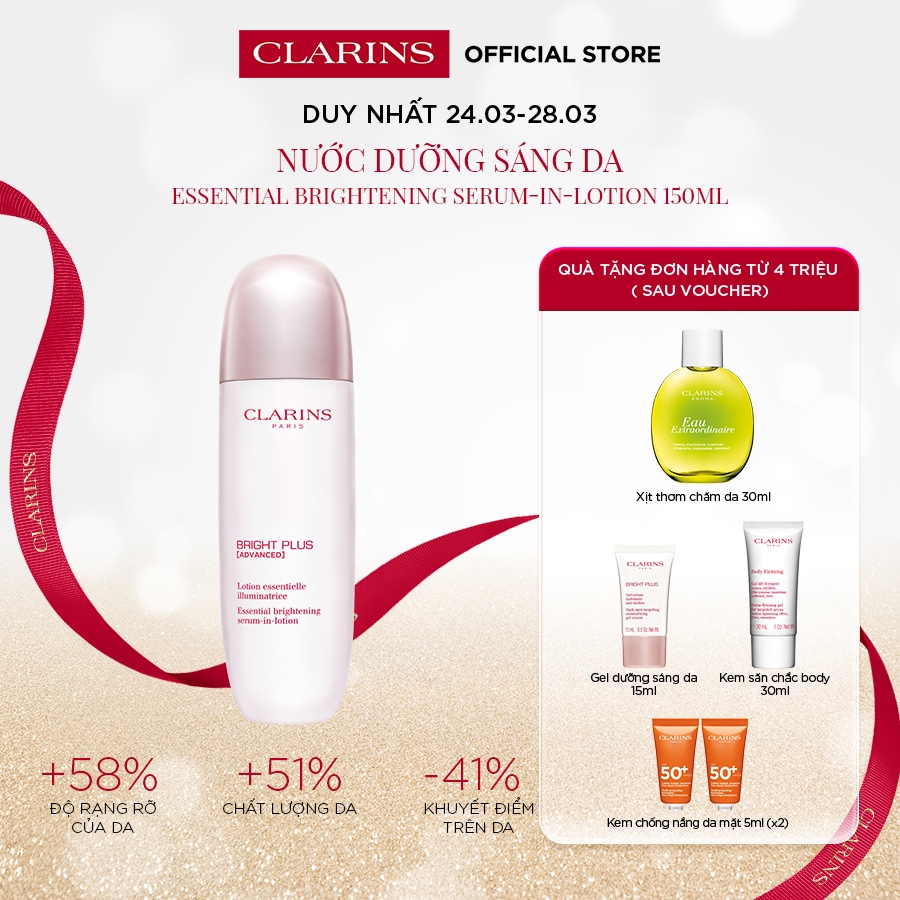 Tinh Chất Sáng Da Clarins Bright Plus [Advanced] Essential Brightening Serum-In-Lotion 150ml