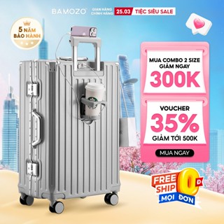 Vali du lịch Khung nhôm Bamozo Size 20/24/28 chống xước, có khóa sập, bo góc chống va đập_9066