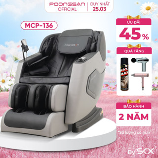 [QUÀ TRI ÂN 8/3] Ghế Massage POONGSAN MCP-136 Công Nghệ 4D Điều Khiển Giọng Nói + 20 Chương Trình Massage Tự Động