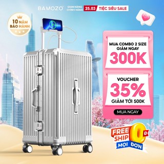 Vali Khung Nhôm Khóa Sập Bamozo Size 22/24/28 Cao Cấp Tăng Sức Chứa Hành Lý - Bảo Hành 10 Năm_ULTRAPACK