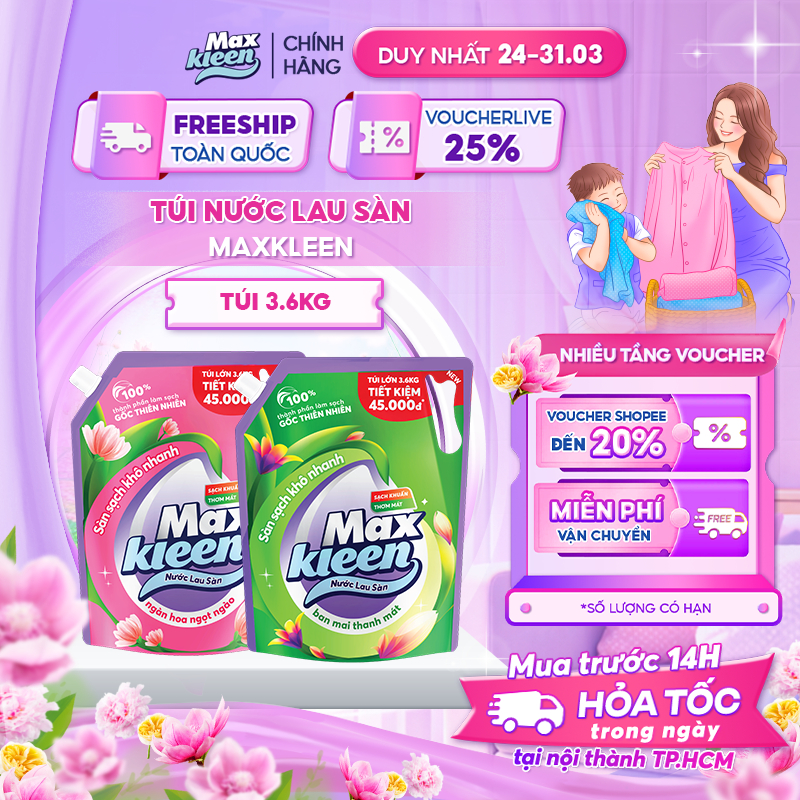 Túi Nước Lau Sàn MaxKleen 3.6kg