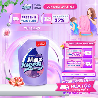 Túi Nước Giặt Xả MaxKleen Hương Nước Hoa Huyền Diệu 2,4kg