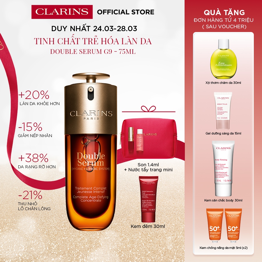 Tinh chất chống lão hóa toàn diện Clarins Double Serum G9 [Hydric+Lipidic System] 75ml