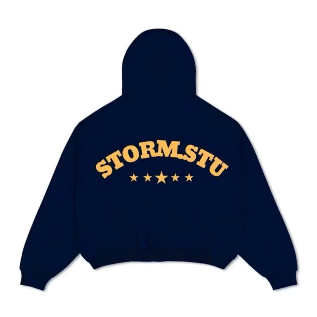 Áo Khoác Hoodie Zip STORM_STU In Dập Nổi Cao Cấp Chất Nỉ Dày Dặn Chuẩn From Dáng FORM BOXY