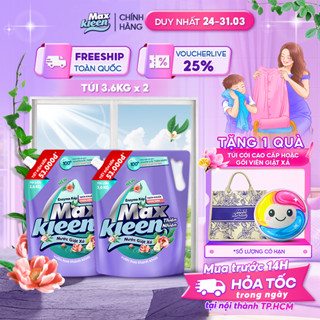 Combo 2 Túi Nước Giặt Xả Maxkleen Thiên Nhiên 3.6kg/túi