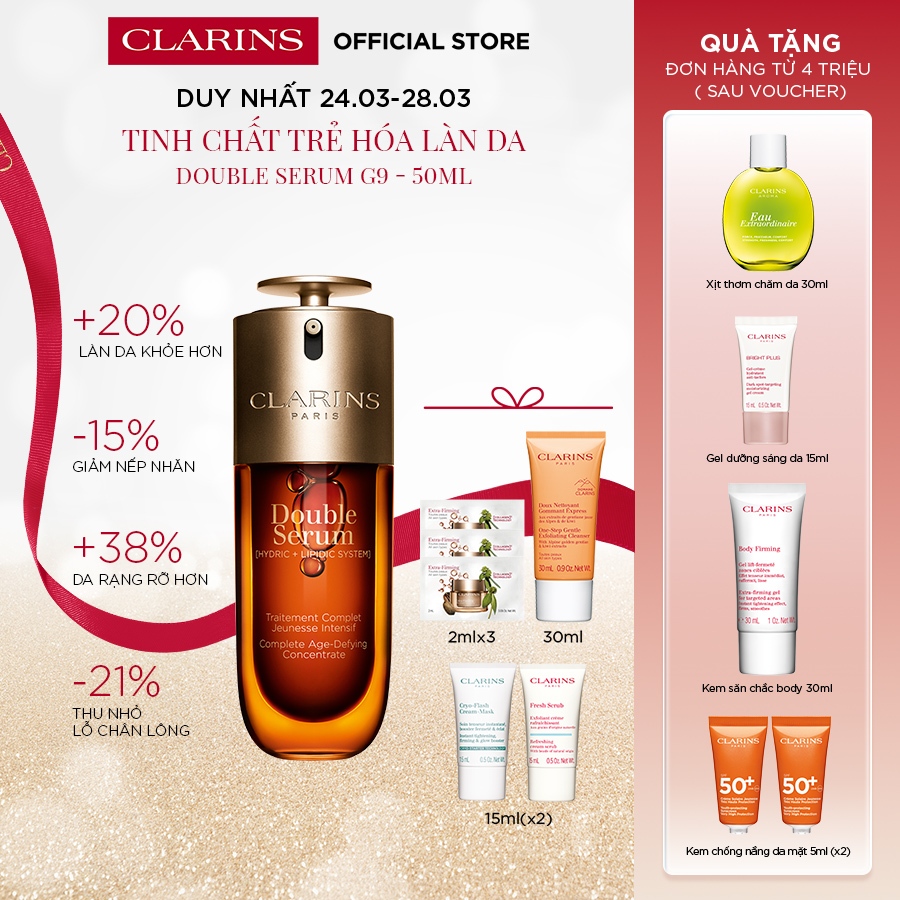 Tinh chất chống lão hóa toàn diện Clarins Double Serum G9 [Hydric+Lipidic System] 50ml
