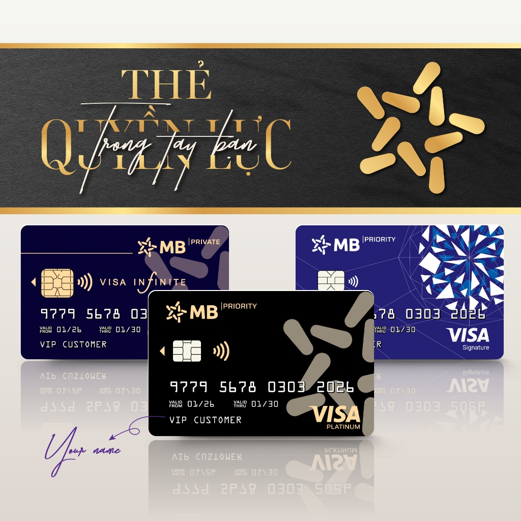 [HỎA TỐC] Bộ sưu tập thẻ quyền lực ngân hàng MB Bank Visa Signature - Thẻ thông minh NFC doanh nhân