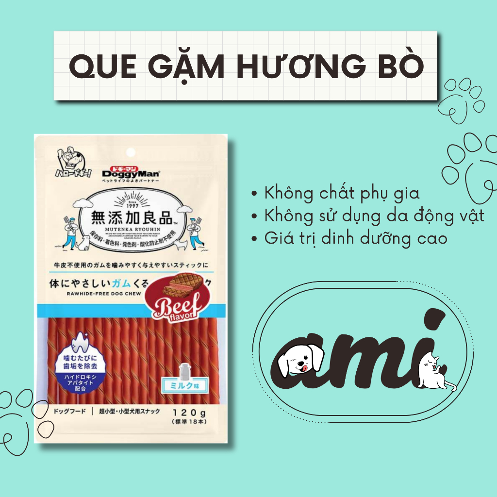 DoggyMan - Que gặm hương bò 120g