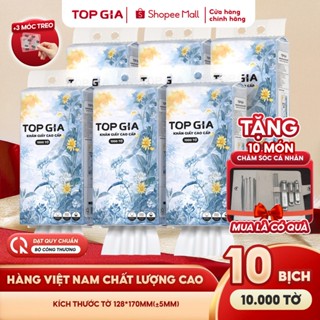 (BAO BÌ MỚI) Khăn giấy rút treo tường Mộc an TopGia 1000 tờ tặng bộ 10 món chăm sóc móng, 4 lớp mềm mịn, dày dặn