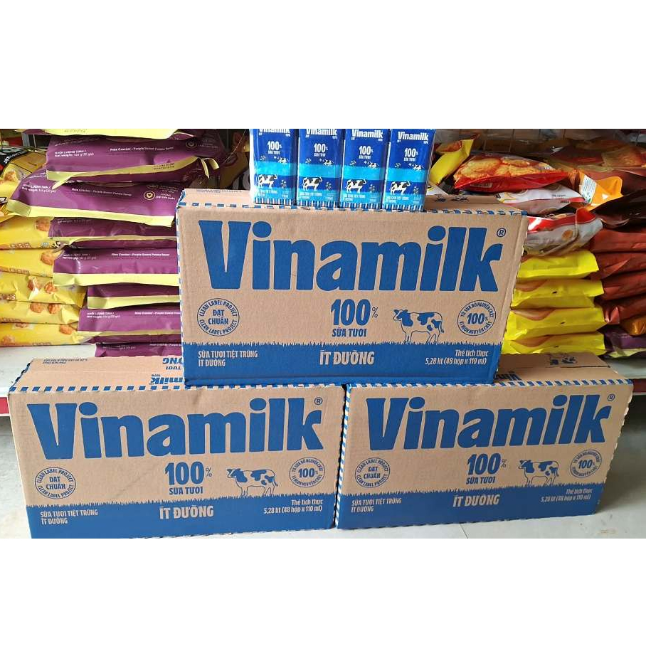 Thùng 48 hộp sữa vinamilk 110ml ít đường
