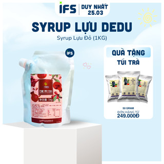 Syrup Lựu Đỏ Dedu - Syrup Lựu Ép (1Kg) - Nguyên Liệu Pha Chế IFS - Syrup lựu pha trà trái cây