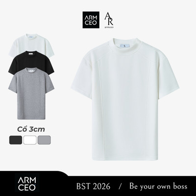 Áo thun cleanfit LineK Summer cổ 3cm cách điệu ARMCEO tôn dáng, chống nhăn -ART07