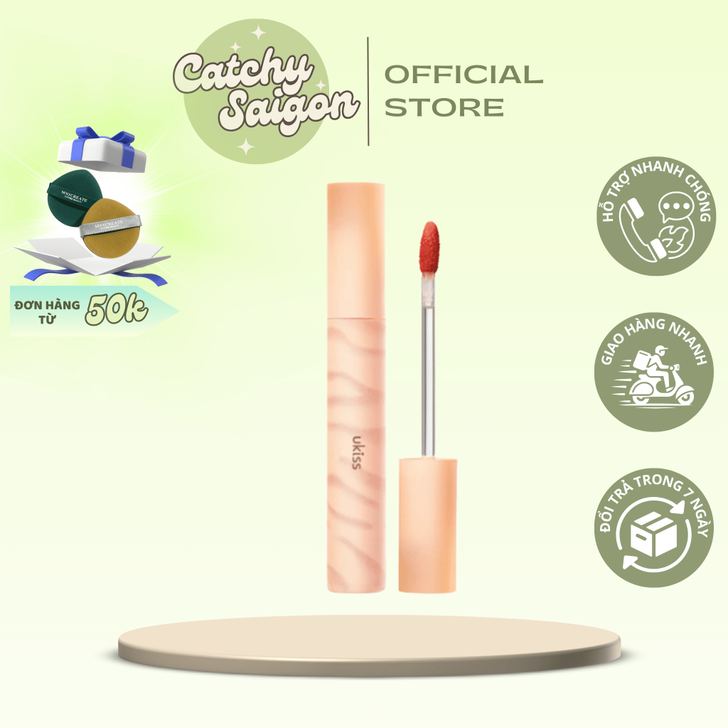 [UKISS] Son Tint Lì Ukiss Vỏ Cam Lâu Trôi, Ginger Cat Trek Water Tint, 3.3g